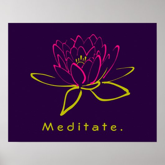 Meditaat. Lotus Flower Poster (Voorkant)