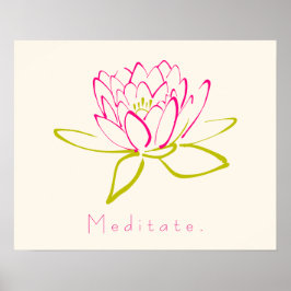 Meditaat. Lotus Flower Poster