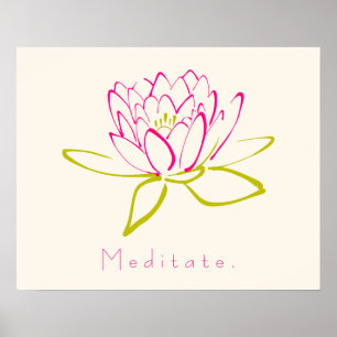 Meditaat. Lotus Flower Poster