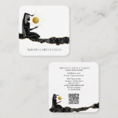 *~* Meditate Gold Glitter Moon QR code GODDESS Vierkante Visitekaartje (Voorkant / Achterkant)