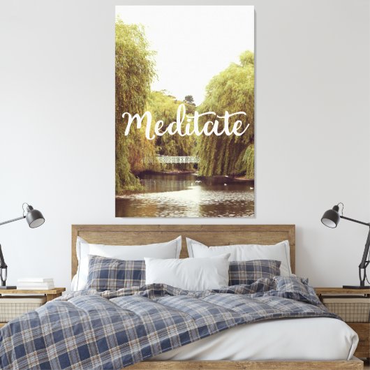 Meditate in het inspirerend bericht van het park canvas afdruk (Insitu (Slaapkamer))