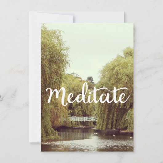 Meditate in het inspirerend bericht van het park kaart (Achterkant)