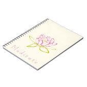 Meditate Lotus Flower/Water Lily Illustratio Notitieboek (Linkerzijde)