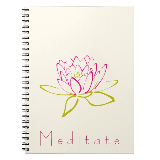 Meditate Lotus Flower/Water Lily Illustratio Notitieboek (Voorkant)