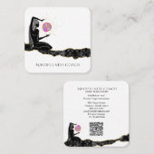 *~* Meditate Pink Opal Moon QR code GODDESS Vierkante Visitekaartje (Voorkant / Achterkant)