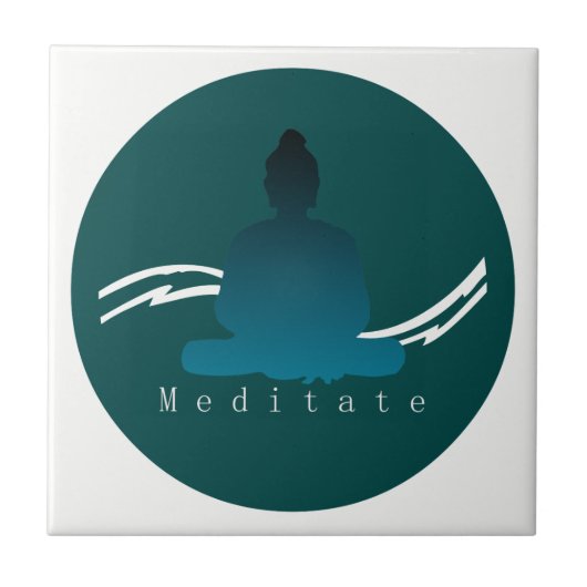 'Meditate' prachtige Boeddha. Tegeltje (Voorkant)