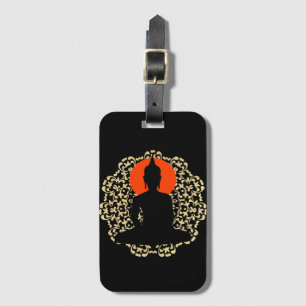 Meditate Silhouette Spiritueel Relaxing Design Bagagelabel