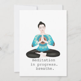 meditatie aan de gang. ademen bedankkaart