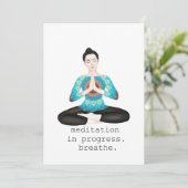 meditatie aan de gang. ademen bedankkaart (Staand voorkant)