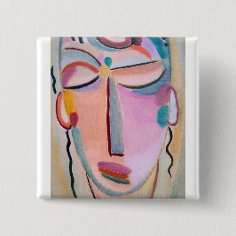 Meditatie Alexej von Jawlensky Figuratieve Kunst Vierkante Button 5,1 Cm