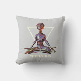 Meditatie. Alien in rustige houding Kussen