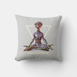Meditatie. Alien in rustige houding Kussen