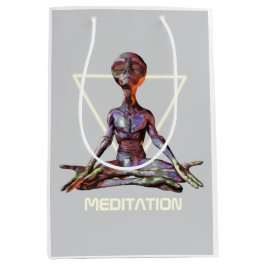 Meditatie. Alien in rustige houding Medium Cadeauzakje