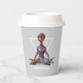 Meditatie. Alien in rustige houding Papieren Bekers (Achterkant)