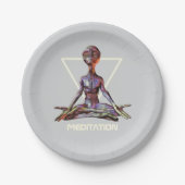 Meditatie. Alien in rustige houding Papieren Bordje (Voorkant)
