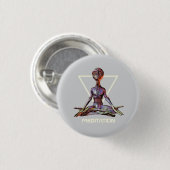 Meditatie. Alien in rustige houding Ronde Button 3,2 Cm (Voorkant /achterkant)
