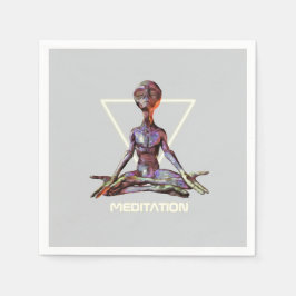 Meditatie. Alien in rustige houding Servet