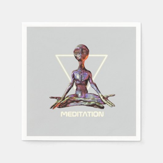 Meditatie. Alien in rustige houding Servet (Voorkant)