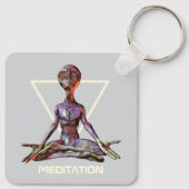 Meditatie. Alien in rustige houding Sleutelhanger (Achterkant)