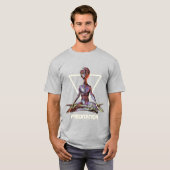 Meditatie. Alien in rustige pose T-Shirt (Voorkant volledig)