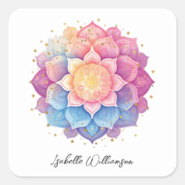 Meditatie Bloem Mandala Holistisch Metafysisch Vierkante Sticker