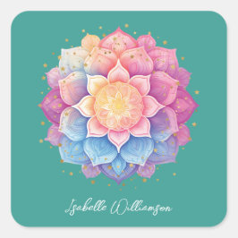 Meditatie Bloem Mandala Holistisch Metafysisch Vierkante Sticker