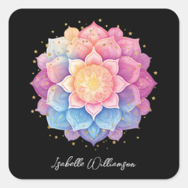 Meditatie Bloem Mandala Holistisch Metafysisch Vierkante Sticker