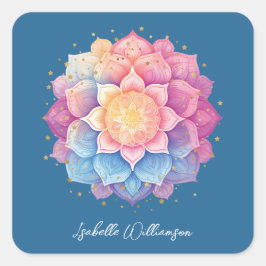 Meditatie Bloem Mandala Holistisch Metafysisch Vierkante Sticker