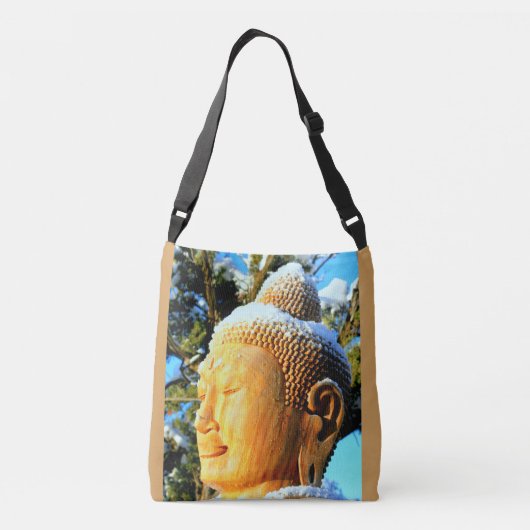 meditatie boeddha gezicht boeddha crossbody tas (Achterkant)