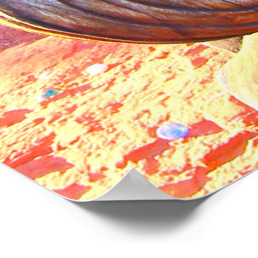 meditatie boeddha houten standbeeld poster (Hoek)