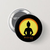 Meditatie, Boeddha & Mantra (tibetan) Ronde Button 5,7 Cm (Voorkant /achterkant)