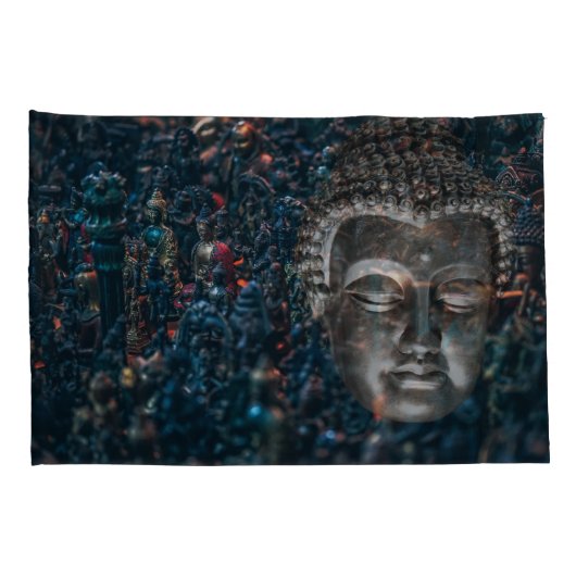 Meditatie Boeddha met en zonder achtergrond Kussensloop (Achterkant-Rechts)