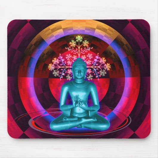 Meditatie Boeddha Mousepad Muismat (Voorkant)