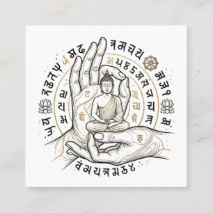 Meditatie Boeddha Spirituele Muurkunst Huisdecorat Vierkante Visitekaartje