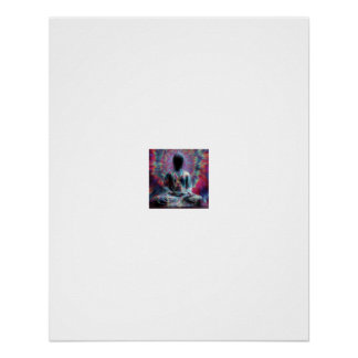Meditatie Boeddha Stralende Uitbarsting Silhouet P Perfect Poster