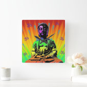 Meditatie Boeddha Vierkante Klok (Huis)