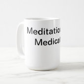 Meditatie boven medicatie koffiemok (Voorkant links)