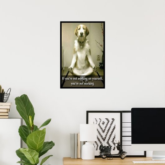 Meditatie Dog Poster (Thuiskantoor)
