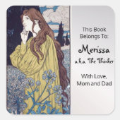 Meditatie door Eugene Grasset Vierkante Sticker (Voorkant)