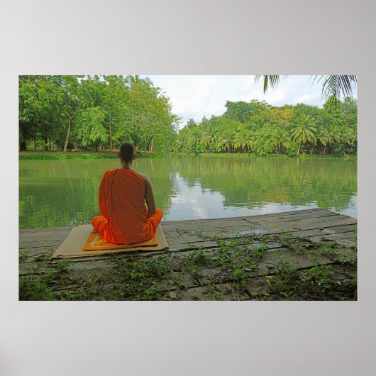 meditatie door het poster van het meer (Voorkant)