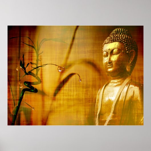 Meditatie en bamboe poster (Voorkant)