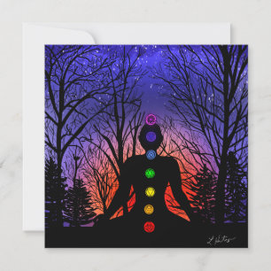 Meditatie en de bomen op een sterrennacht