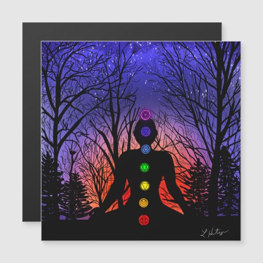 Meditatie en de bomen op een sterrennacht (Voorkant / Achterkant)