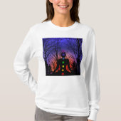 Meditatie en de bomen op een sterrennacht t-shirt (Voorkant)