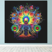 Meditatie en sereniteit canvas afdruk (Insitu (Houten vloer))