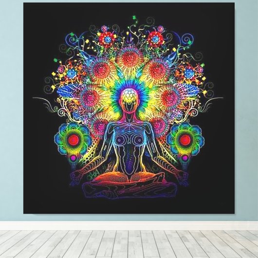 Meditatie en sereniteit canvas afdruk (Insitu (Houten vloer))