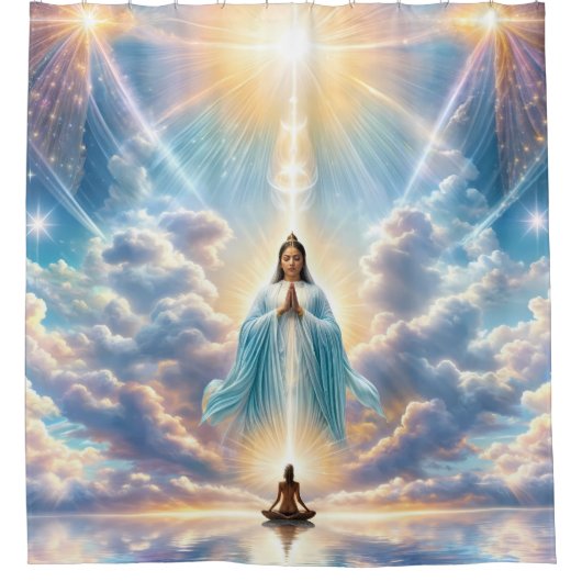 Meditatie en Spirituele gids Douchegordijn (Voorkant)