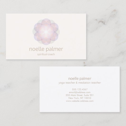 Meditatie en Yoga Docent Bloem van het Leven Manda Visitekaartje (Voorkant / Achterkant)