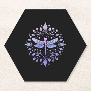 Meditatie Fractale Geometrie Spirituele Yoga Libel Kartonnen Onderzetters