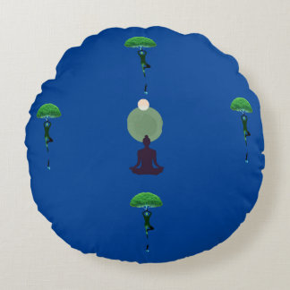 Meditatie gelukzaligheid rond kussen